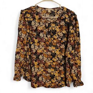 Alexander Jordan Long-Sleeved Blouse, Women’s XL, Floral Boho Style